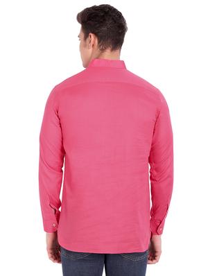 pink solid short kurta - 18079838 - Standard Image - 3
