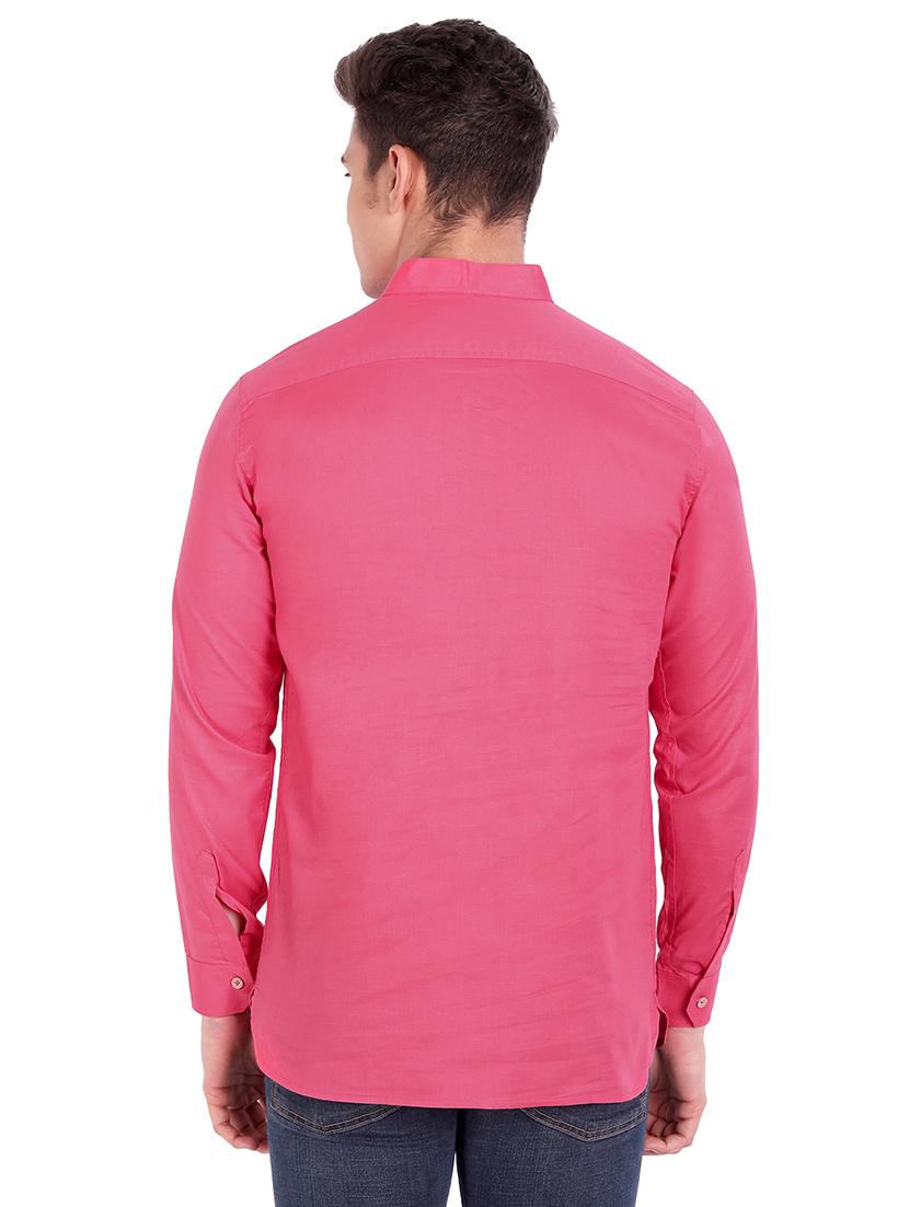 pink solid short kurta - 18079838 - Zoom Image - 3