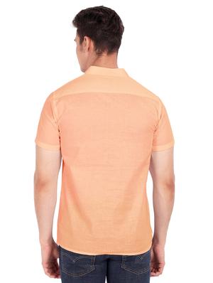 orange solid short kurta - 18079863 - Standard Image - 3