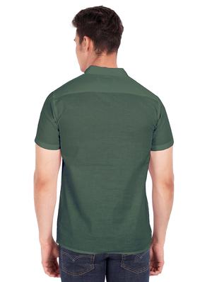 green solid short kurta - 18079865 - Standard Image - 3