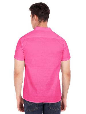 pink solid short kurta - 18079869 - Standard Image - 3