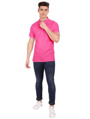 pink solid short kurta - 18079869 - Standard Image - 4
