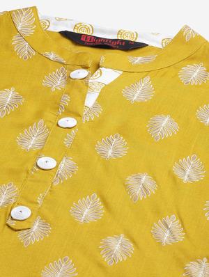 yellow rayon kurta pant set - 18080019 - Standard Image - 4