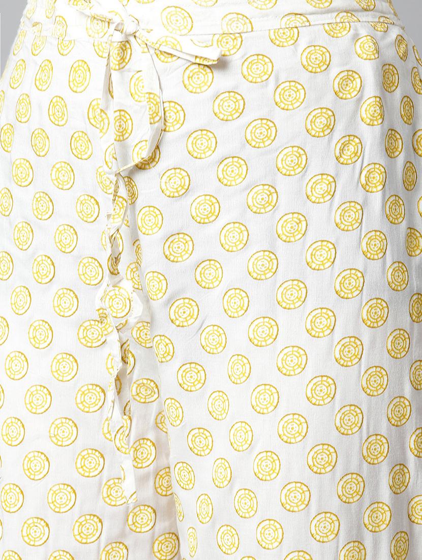 yellow rayon kurta pant set - 18080019 - Zoom Image - 5