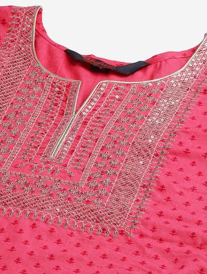 pink cotton kurta sharara set - 18080037 - Standard Image - 5