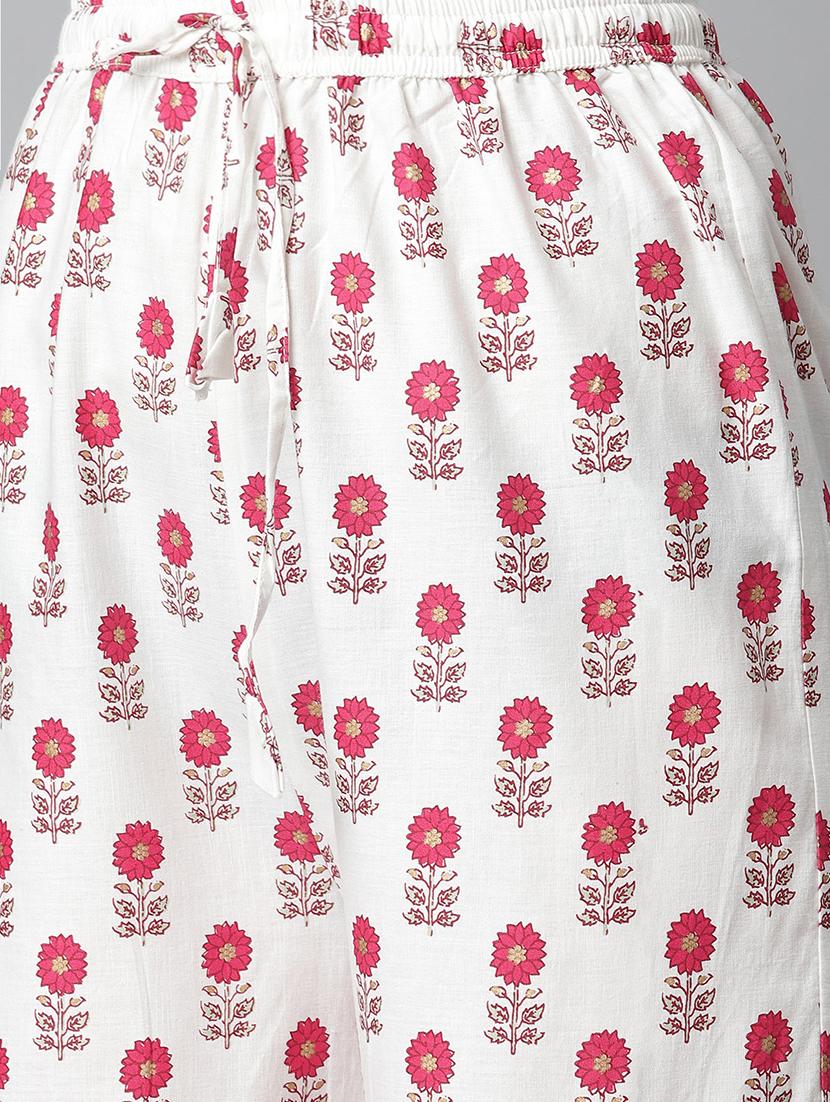 pink cotton kurta sharara set - 18080037 - Zoom Image - 4
