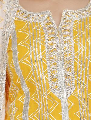 gold cotton kurta pant set - 18080107 - Standard Image - 4