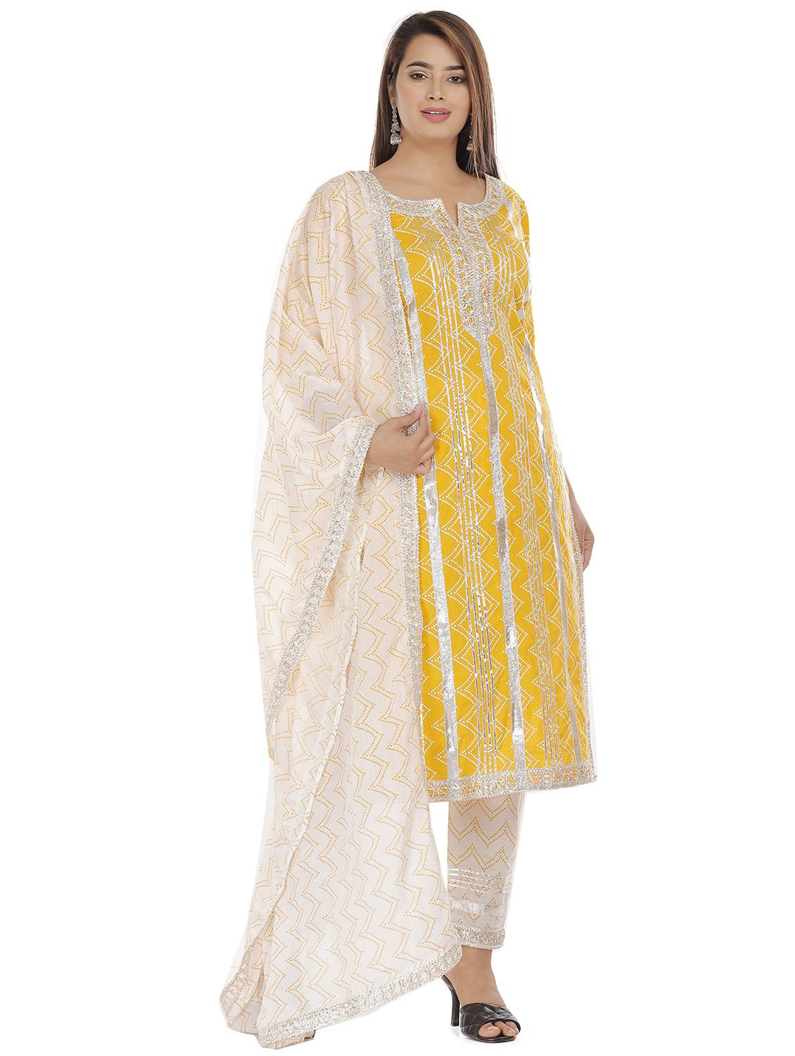 gold cotton kurta pant set - 18080107 - Zoom Image - 2