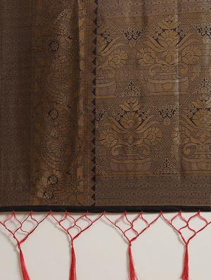 zari work kanjivaram saree with blouse - 18080858 - Standard Image - 4