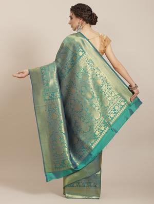 zari work kanjivaram saree with blouse - 18080879 - Standard Image - 2