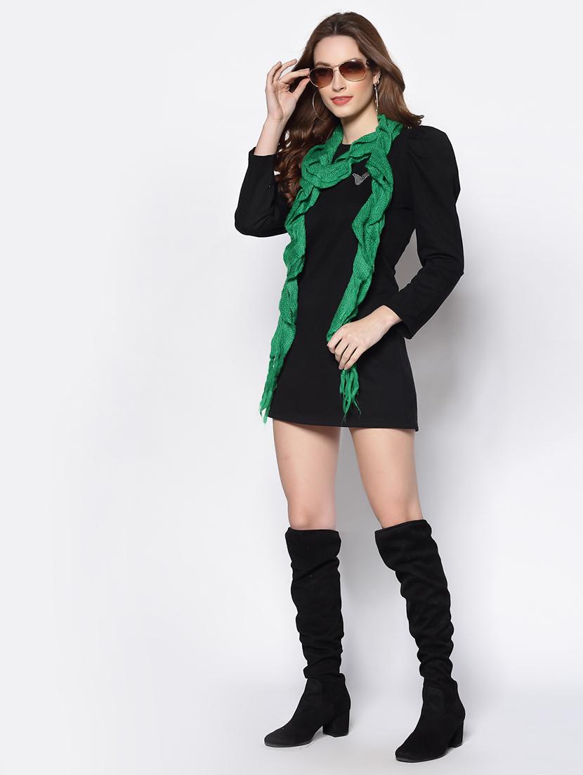 puff sleeved solid bodycon dress - 18081095 - Zoom Image - 4