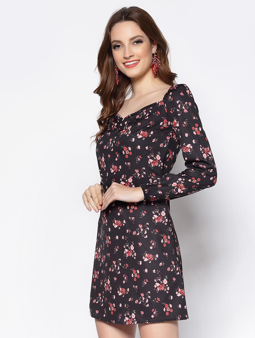 sweetheart neck floral a-line dress - 18081112 - Zoom Image - 2