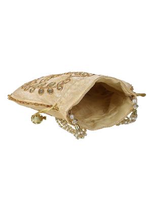 beige cotton polyester blend ethnic potli - 18082805 - Standard Image - 3