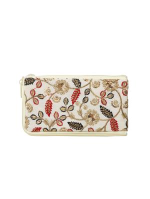 white cotton polyester blend regular clutch - 18082815 - Standard Image - 2