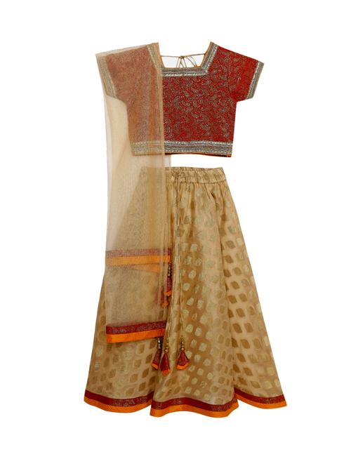 red zari work lehnga choli - 18083592 - Standard Image - 1