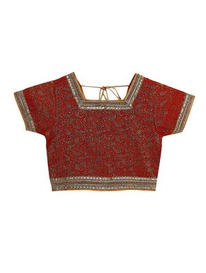 red zari work lehnga choli - 18083592 - Standard Image - 2