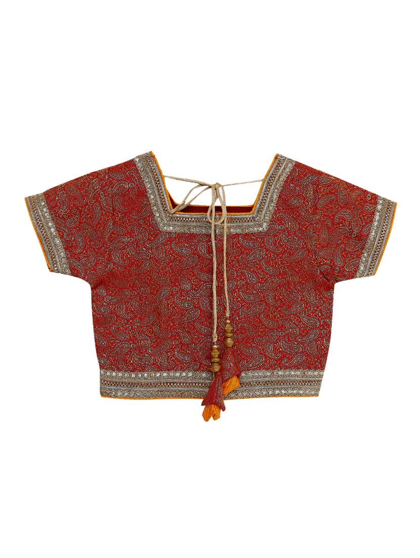 red zari work lehnga choli - 18083592 - Zoom Image - 3