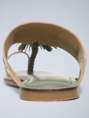 gold one toe sandal - 18083637 - Standard Image - 3