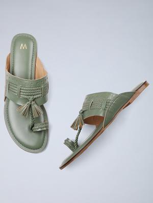 gold one toe sandal - 18083637 - Standard Image - 5
