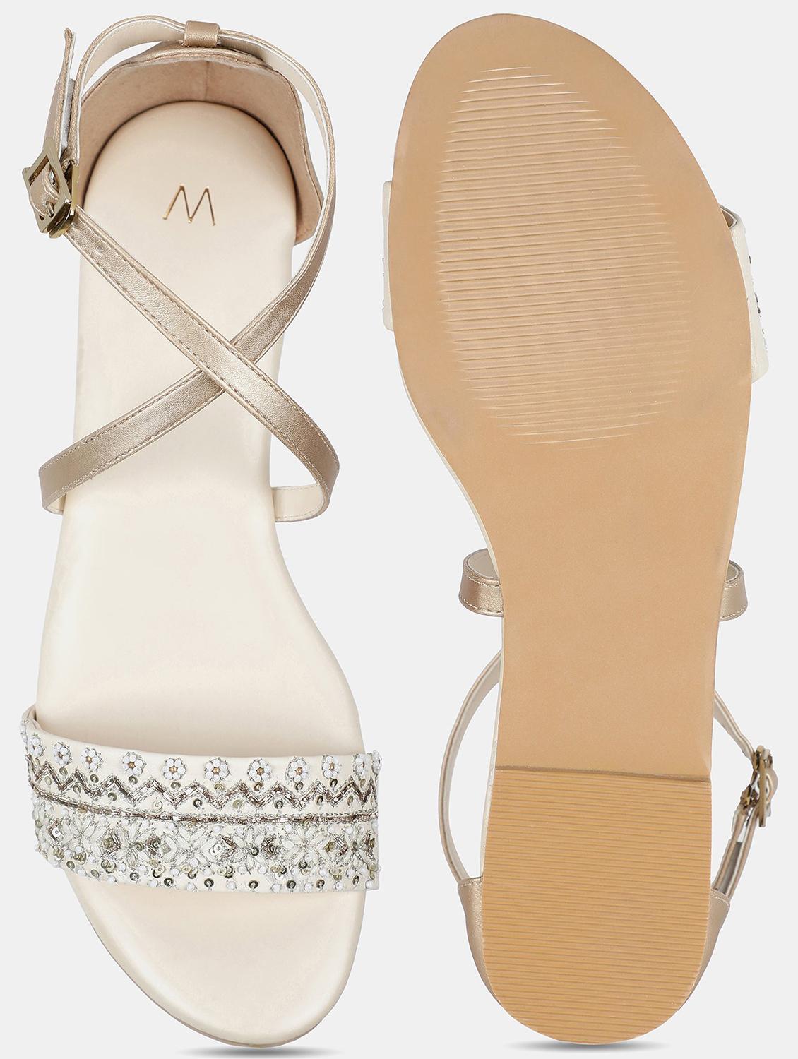gold back strap sandal - 18083719 - Zoom Image - 4