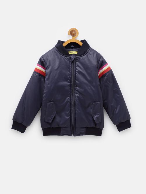 navy blue contrast taped jacket - 18089270 - Standard Image - 1