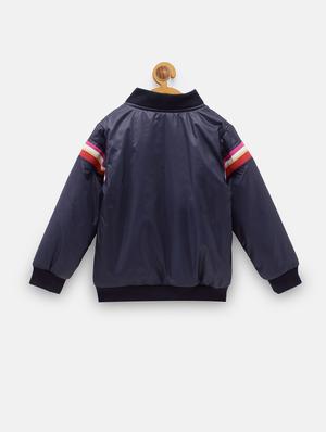 navy blue contrast taped jacket - 18089270 - Standard Image - 2