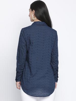 long sleeved embroidered shirt - 18105919 - Standard Image - 3