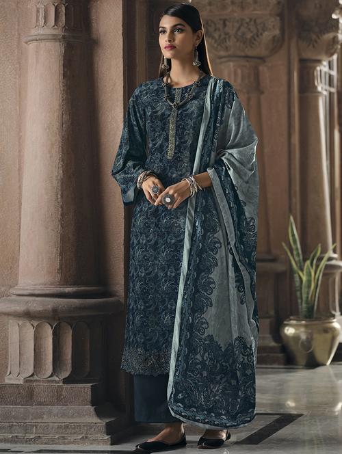 printed unstitched suit set - 18106553 - Very Small Image - 1
