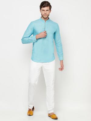 solid short kurta - 18107431 - Standard Image - 4