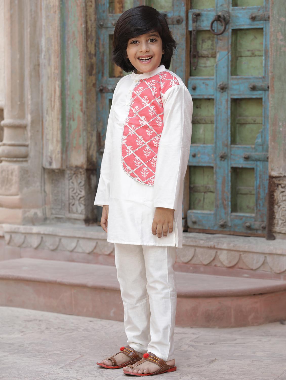 white printed kurta set - 18107460 - Zoom Image - 2