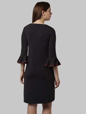 flute sleeves sheath dress - 18108888 - Standard Image - 3