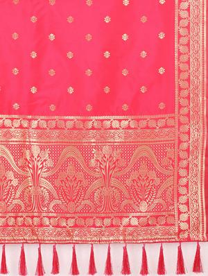 pink silk banarasi dupatta - 18109758 - Standard Image - 4