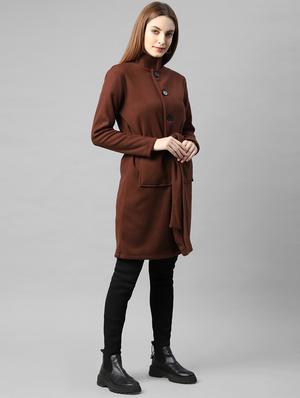 tie front solid trench coat - 18109905 - Standard Image - 2