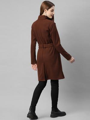 tie front solid trench coat - 18109905 - Standard Image - 3