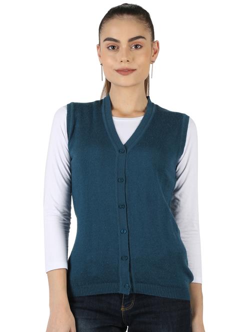 blue cotton blend cardigan - 18110655 - Standard Image - 1
