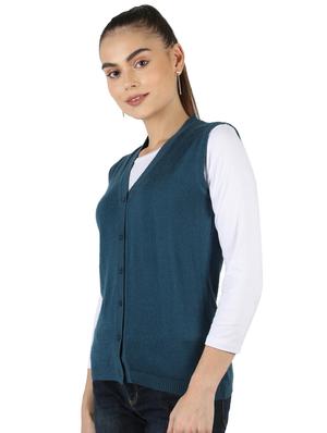 blue cotton blend cardigan - 18110655 - Standard Image - 2