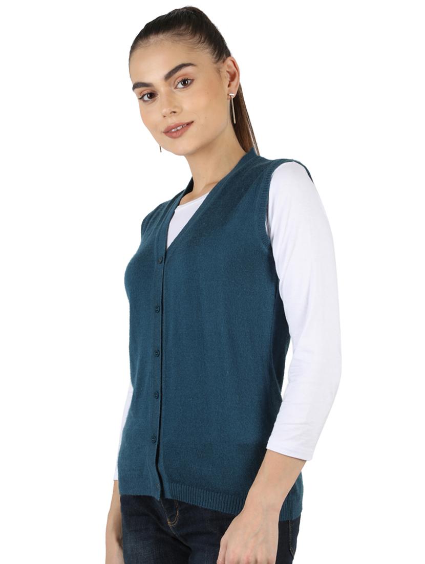 blue cotton blend cardigan - 18110655 - Zoom Image - 2