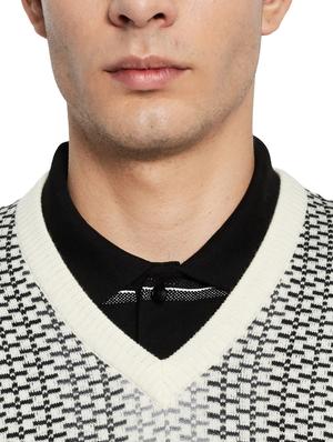 off-white color woolen men's sweatshirt - 18110778 - Standard Image - 5