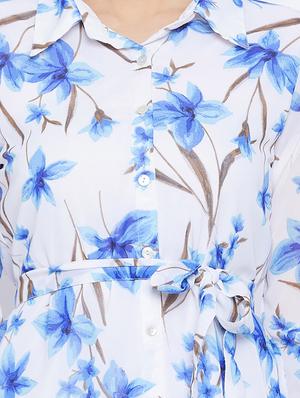 white printed fit & flare tunic - 18110834 - Standard Image - 5