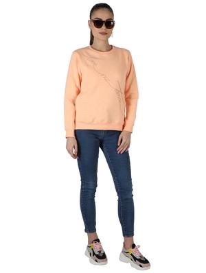 pink cotton blend regular sweatshirt - 18110873 - Standard Image - 5