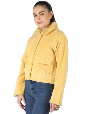 yellow cotton blend jacket - 18111377 - Standard Image - 2
