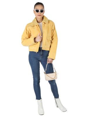 yellow cotton blend jacket - 18111377 - Standard Image - 4