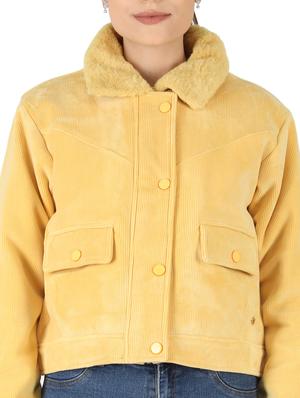 yellow cotton blend jacket - 18111377 - Standard Image - 5