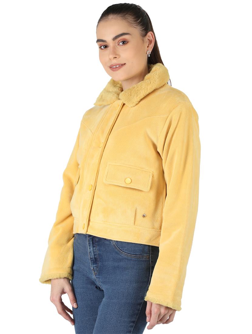 yellow cotton blend jacket - 18111377 - Zoom Image - 2