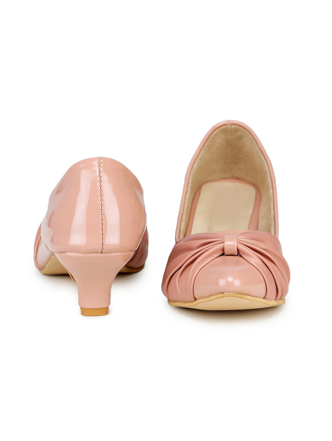pink synthetic slip on pumps - 18111460 - Zoom Image - 3