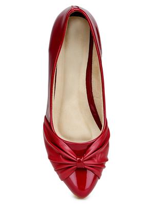 red synthetic slip on pumps - 18111461 - Standard Image - 5