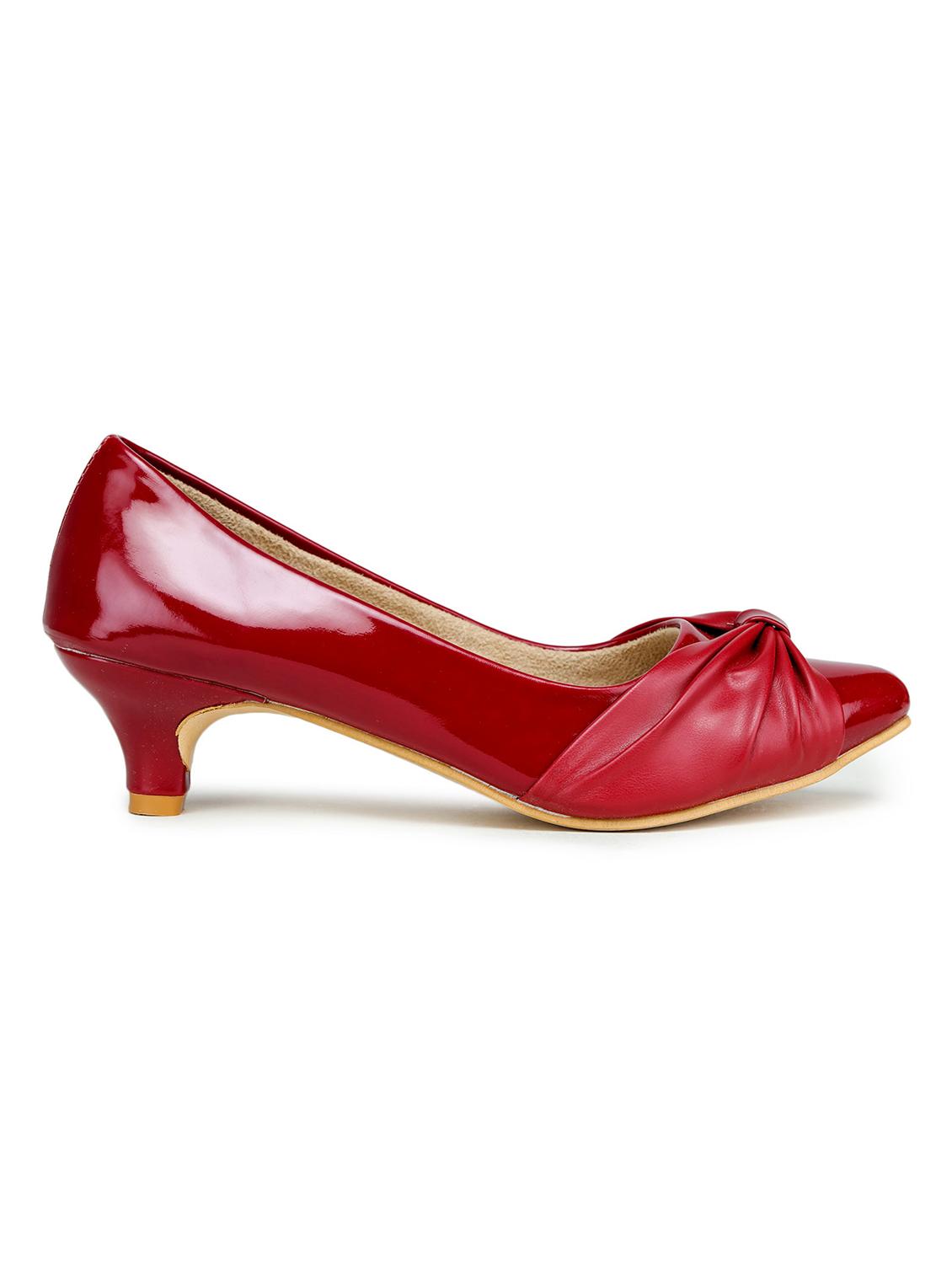 red synthetic slip on pumps - 18111461 - Zoom Image - 2