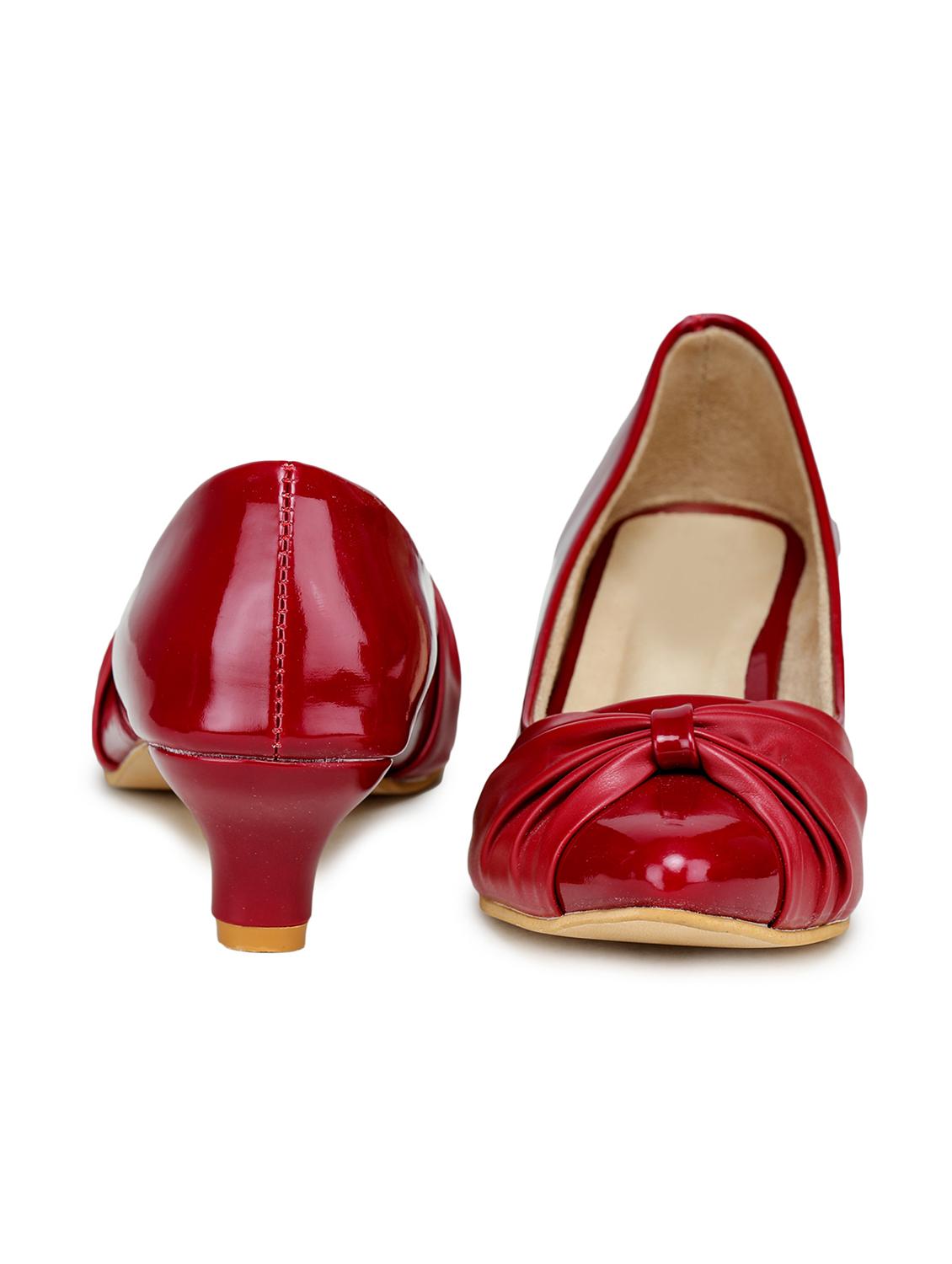 red synthetic slip on pumps - 18111461 - Zoom Image - 3