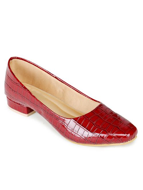 red synthetic slip on pumps - 18111471 - Standard Image - 1