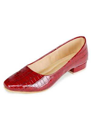 red synthetic slip on pumps - 18111471 - Standard Image - 3